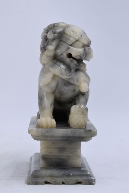 Meeting of two sculptures in hard stone including...
