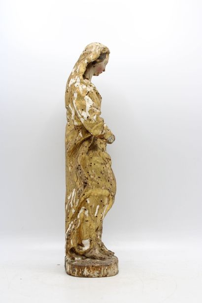 Sainte femme en bois sculpté en ronde-bosse,...