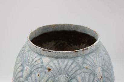 Large stoneware ovoid vase decorated with...