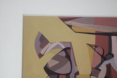 École cubiste.
Cubist composition. Gouache...