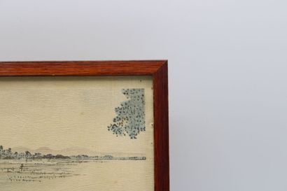 JAPAN. Print in ink and polychrome, two characters...