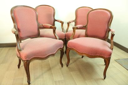 Ensemble de quatre fauteuils cabriolets en...
