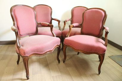 Ensemble de quatre fauteuils cabriolets en...
