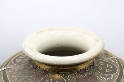 JAPAN. Porcelain baluster vase with Satsuma...