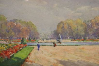 Ernest G. MARKET (1864-1932). View of a park...
