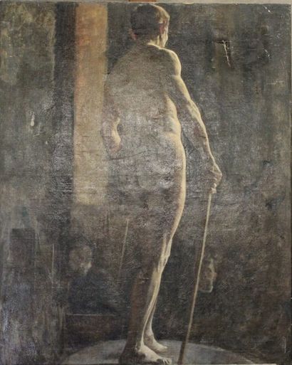 Ecole du début du XXe siècle 
Nude male model....