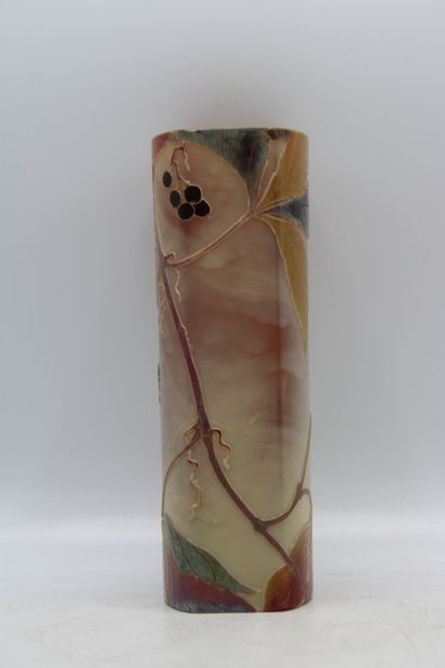 LEGRAS. Vase in orange multi-layer glass,...