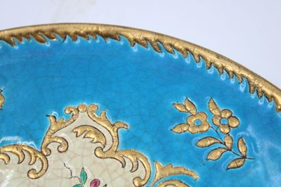 LONGWY 
Large dish in cloisonné enamels with...