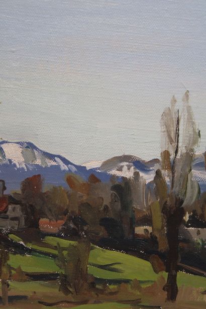 School of the XXth. Autumnal landscape. Oil...