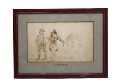 Adam TOEPFFER (1766-1847) Men with Canes,...