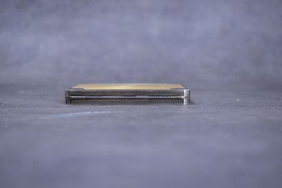 Silver and vermeil box with sunburst decoration....