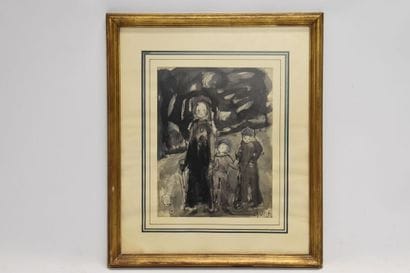 Amine SFEIR (1932-2002). Mother and her children,...