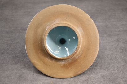 CHINA. Porcelain covered vase with blue flowers....