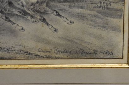 Édouard Bernard SWEBACH (1800-1870). Galloping...
