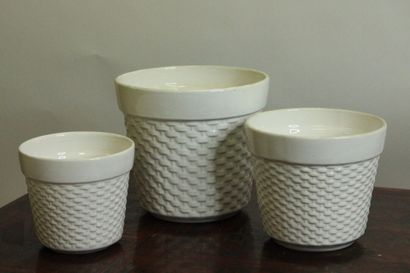 Meeting of earthenware including three cylindrical...