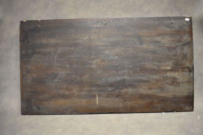 CHINA. Lacquered wood panel representing...