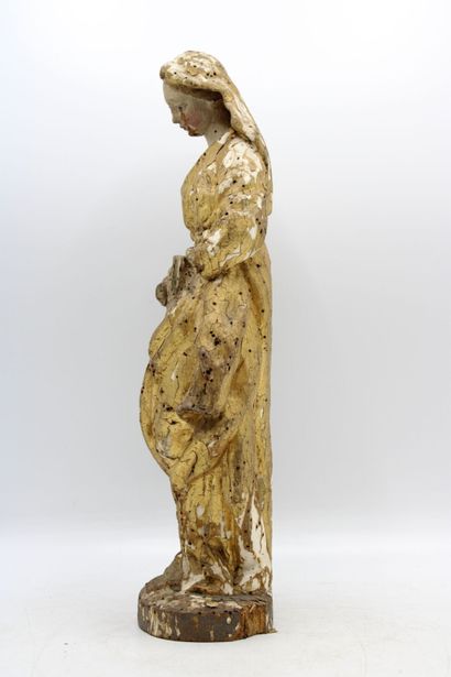 Sainte femme en bois sculpté en ronde-bosse,...