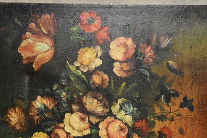 Ecole du Nord.
Still life with bouquet, oil...