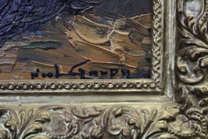 School of the XXth. Oil on panel of a still...