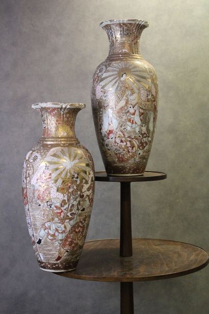 Satsuma
JAPAN. Pair of baluster vases in...