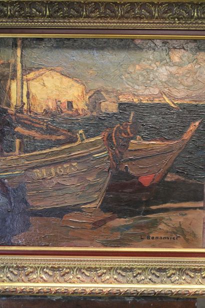 Louis BONAMICI (1878-1966)
At the port, oil...