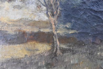 School of Barbizon XIXth, Path with trees,...