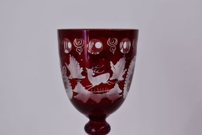 BOHEME. Service of six Bohemian crystal glasses...