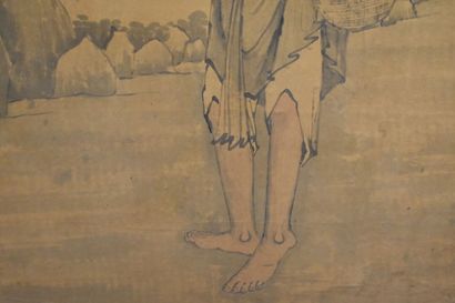 Far East. Pendant representing a scene of...