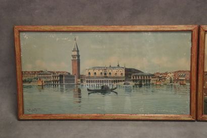 MINOTTO
A. MINOTTO. Venice. Pair of watercolors...