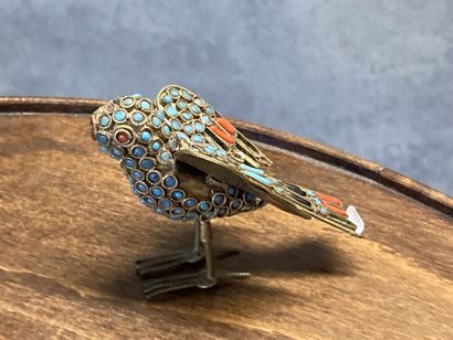 TIBET 
Collection of 7 birds in metal (silver...