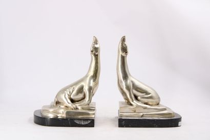 Pair of silver plated bookends in the shape...