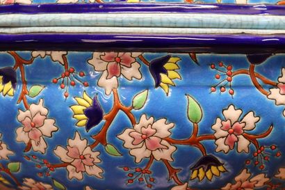LONGWY model Florence. Soup tureen in cloisonné...