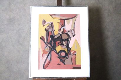 École cubiste.
Cubist composition. Gouache...