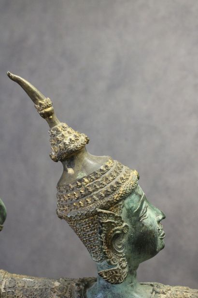 THAILAND. Archer in patinated and gilded...