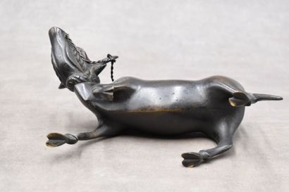 CHINA. Bronze incense burner representing...