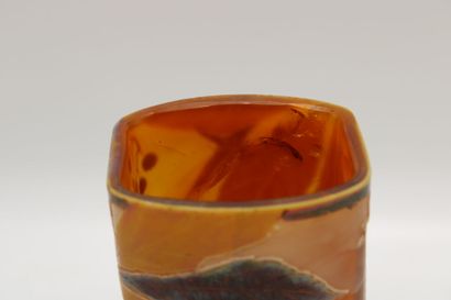 LEGRAS. Vase in orange multi-layer glass,...