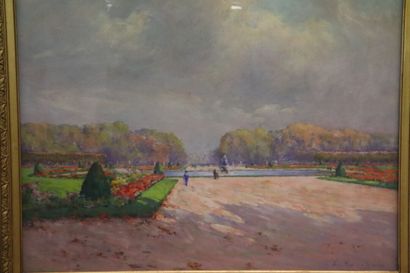 Ernest G. MARKET (1864-1932). View of a park...
