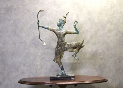 THAILAND. Archer in patinated and gilded...