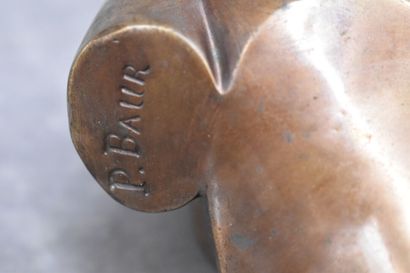 P. BAUR (XIXe-XXe siècle), Diane, bronze...