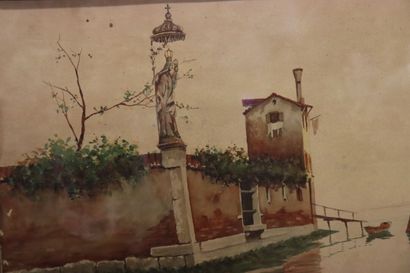 MINOTTO
A. MINOTTO. Venice. Pair of watercolors...