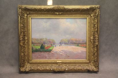 Ernest G. MARKET (1864-1932). View of a park...