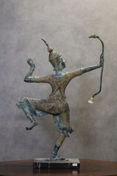 THAILAND. Archer in patinated and gilded...