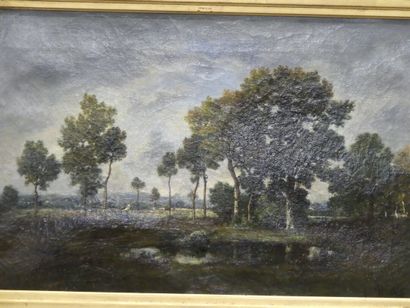 Léon RICHET (1847-1907). Landscape, oil on...