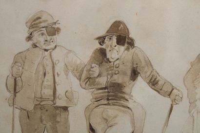 Adam TOEPFFER (1766-1847) Men with Canes,...