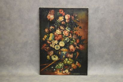 Ecole du Nord.
Still life with bouquet, oil...