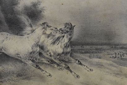 Édouard Bernard SWEBACH (1800-1870). Galloping...