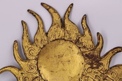CHINA. Openwork gilded metal plate with yin...
