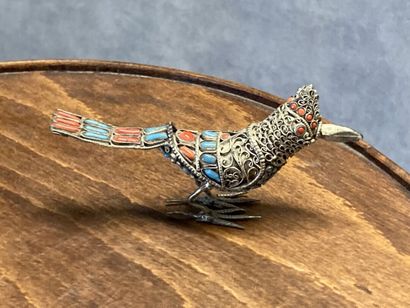 TIBET 
Collection of 7 birds in metal (silver...