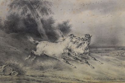 Édouard Bernard SWEBACH (1800-1870). Galloping...