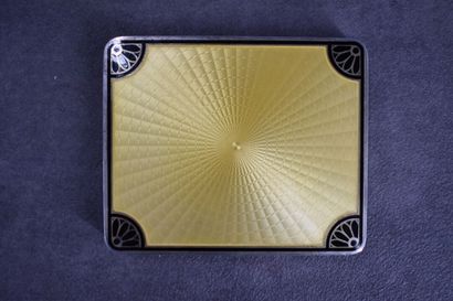 Silver and vermeil box with sunburst decoration....
